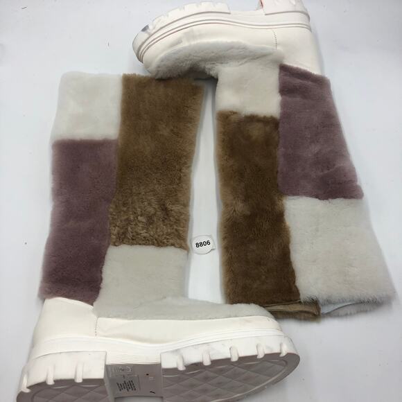 Free People Happy Thoughts Genuine Shearling Knee High Boots Size 38.5 US 8.5 - Picture 10 of 10